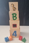 Stacking Blocks  abc,123 shapes