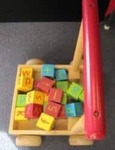 Wooden Trolley and Number/ Alphabet Blocks #1