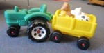 Big Farm Tractor and Trailer with 4 Animals