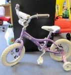 Girls Purple Bike with Trainer Wheels