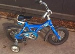 Blue Bike with Trainer Wheels