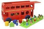 Wooden London Bus Shape Sorter with Passengers