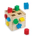 Wooden shape sorting cube