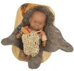 E4370: Aboriginal Australia 21cm Baby Boy Coolamon Set