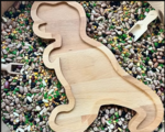 Wooden T-Rex Sensory Tray