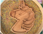Wooden Unicorn Sensory Tray