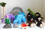 Dinosaur and Cavemen Family