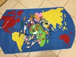 World Map With Wooden Figures
