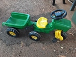 John Deere 3 Wheel Tractor and trailer