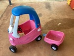 Pink Coupe Car And Pink Trailer