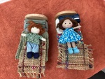Girl and boy doll bed set 