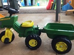 3 wheel John Deere with trailer 