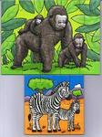 Animal Puzzles (B) - Gorilla & Zebra