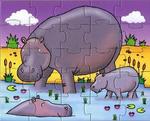 Animal Puzzles (D) - hippo 25 pcs