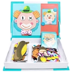 Crazy face clown - magnetic game book