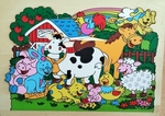 P100173: Animal Farm Wooden Puzzle - 12 pcs