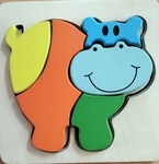 Hippopotamus Wooden Puzzle - 5 pcs