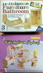 Dollhouse Furniture Bedroom & Bathroom - 17 pcs