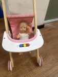 WOODEN STROLLER/PRAM & BABY