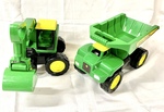 JOHN DEERE BIG SCOOP EXCAVATOR AND DUMP TRUCK