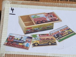 FOUR WOODEN JIGSAW PUZZLES IN A BOX