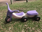 PINK TRICYCLE WITH TRAILER & TEA SET