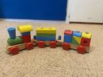 Wooden Train and Blocks
