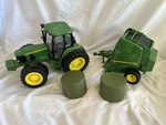 John Deere Tractor and Bailer 