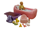 Plastic Cradle & Bath Doll Set