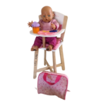WOODEN HIGH CHAIR AND DOLL SET