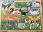 PETS AT PLAY WOODEN PUZZLE