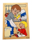 Washing up - wooden puzzle