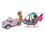 K043: Barbie convertible and helicopter set