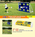 Soccer goal, target and rebound set