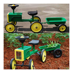 Tri-Ang GREEN AND YELLOW RIDE ALONG TRACTOR AND TRAILER