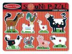 Farm animals puzzle with sound