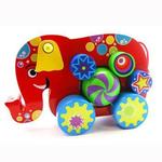 Wooden Push and Go Elephant