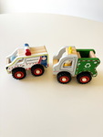 Wooden Ambulance and Rubbish Truck