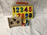 Wooden Number board + wooden Frame & shapes
