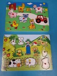 Wooden farm peg puzzles