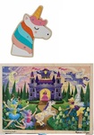Melissa & Doug Fairy Fantasy Wooden Puzzle & Unicorn Puzzle