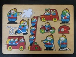 Wooden fireman puzzle