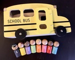 Yellow Wooden School Bus PLUS BOX