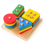 Wooden shape sorter stacker 
