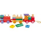 Wooden shape train pull along
