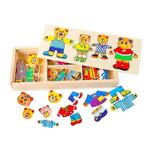 Wooden Bear Family Dress Up Puzzle