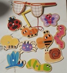 Magnetic insect fishing game 