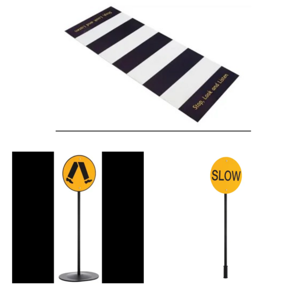 60025: Zebra Crossing with pedestrian signs  