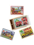 Melissa & Doug Wooden Kigsaw puzzles in a box Vehicles