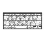 AT.TA.003: Braille and Large Print - Black on White Mini Bluetooth Keyboard for Windows